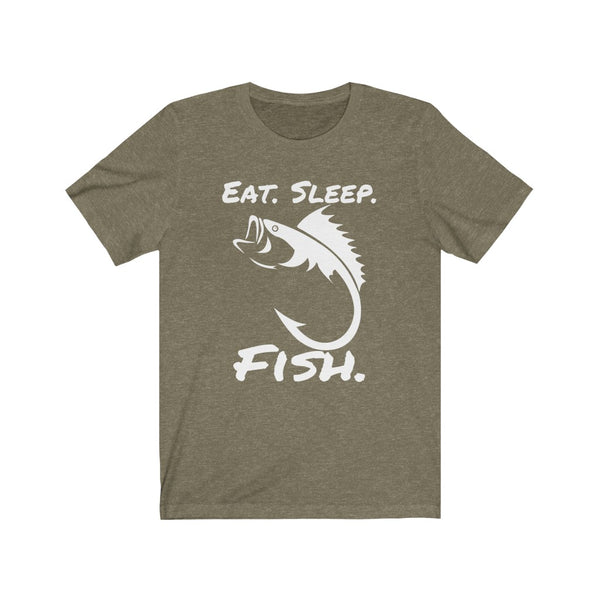 Eat Sleep Fish -- White logo